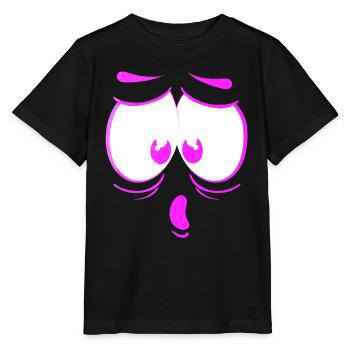 visage fou heureux dessin animé visage heureux dessin animé - T-shirt bio MINI CREATOR Stanley/Stella Enfant - noir - Devant - Mikhail (115cm)
