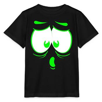 visage fou heureux dessin animé visage heureux dessin animé - T-shirt bio MINI CREATOR Stanley/Stella Enfant - noir - Devant - Mikhail (115cm)