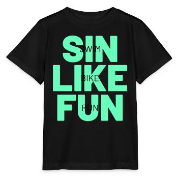 TRIATHLON sin like fun - Stanley/Stella MINI CREATOR Kids’ T-Shirt - black - Front - Mikhail (115cm)