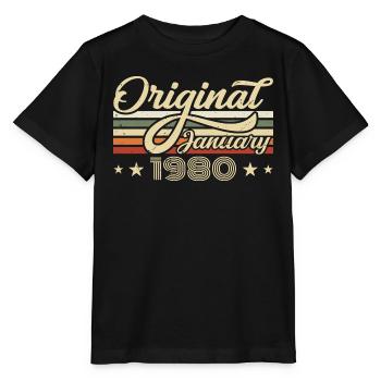 Date de naissance Janvier 1980 Janvier Né en janvier - T-shirt bio MINI CREATOR Stanley/Stella Enfant - noir - Devant - Mikhail (115cm)