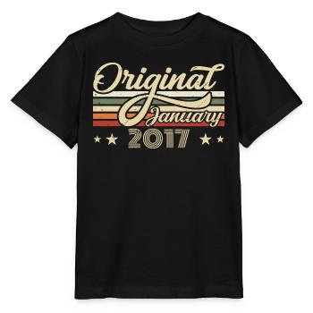Anniversaire Janvier 2017 Janvier Né en janvier - T-shirt bio MINI CREATOR Stanley/Stella Enfant - noir - Devant - Mikhail (115cm)