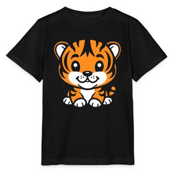 Tiger - Stanley/Stella MINI CREATOR Kids’ T-Shirt - black - Front - Mikhail (115cm)
