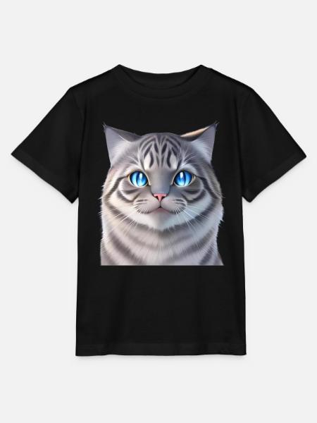 Die Weiße Katze - Stanley/Stella Kinder T-Shirt MINI CREATOR - Schwarz