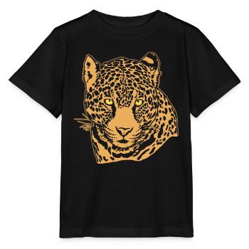 Jaguar Face Graphique Cool Big Cat Wild Animal Lover - T-shirt bio MINI CREATOR Stanley/Stella Enfant - noir - Devant - Mikhail (115cm)