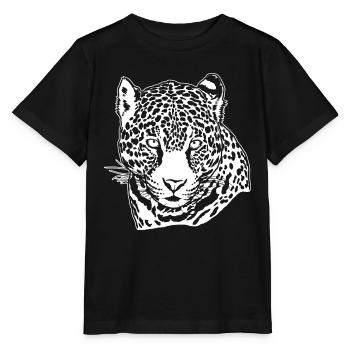Jaguar Face Graphique Cool Big Cat Wild Animal Lover - T-shirt bio MINI CREATOR Stanley/Stella Enfant - noir - Devant - Mikhail (115cm)