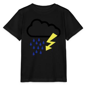 Gewitter - Wolken - Regen - Stanley/Stella Kinder T-Shirt MINI CREATOR  - Schwarz - Vorne - Mikhail (115cm)