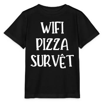 wifi pizza survêt - T-shirt bio MINI CREATOR Stanley/Stella Enfant - noir - Devant - Mikhail (115cm)
