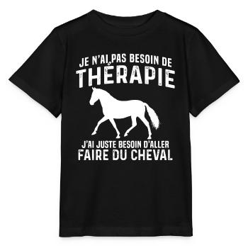 j'ai juste besoin d aller faire du cheval - T-shirt bio MINI CREATOR Stanley/Stella Enfant - noir - Devant - Mikhail (115cm)