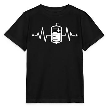 Courbe du cœur vacciné - Pulse Pro Vaccination Vacciner Vacciner - T-shirt bio MINI CREATOR Stanley/Stella Enfant - noir - Devant - Mikhail (115cm)