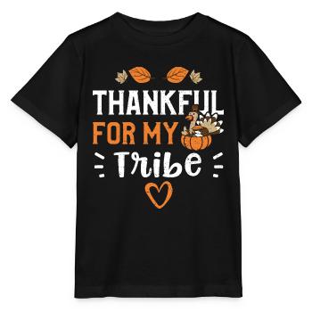 Thankful For My Tribe - Stanley/Stella Kinder T-Shirt MINI CREATOR  - Schwarz - Vorne - Mikhail (115cm)