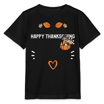 Happy Thanksgiving - Thanksgiving - Stanley/Stella MINI CREATOR Kids’ T-Shirt - black - Front - Mikhail (115cm)