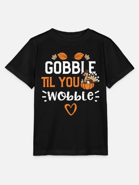 Gobble Til You Wobble - Stanley/Stella Kinder T-Shirt MINI CREATOR - Schwarz