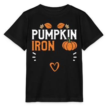 Pumpkin Iron - Pumpkin - Stanley/Stella MINI CREATOR Kids’ T-Shirt - black - Front - Mikhail (115cm)