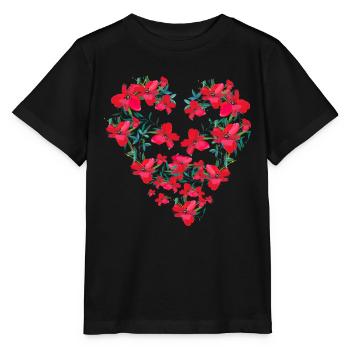 Flower Heart, Flowers,Floral, Flower - Stanley/Stella MINI CREATOR Kids’ T-Shirt - black - Front - Mikhail (115cm)