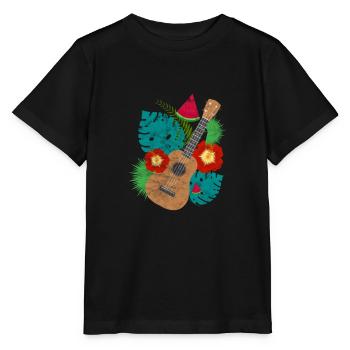 Ukulele - Stanley/Stella Kinder T-Shirt MINI CREATOR  - Schwarz - Vorne - Mikhail (115cm)