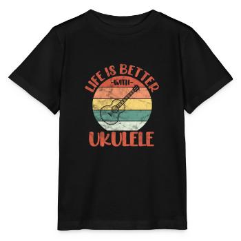 Ukulélé - T-shirt bio MINI CREATOR Stanley/Stella Enfant - noir - Devant - Mikhail (115cm)