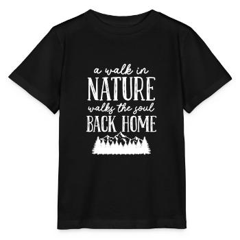 Forêt Nature Arbres Paysage Cadeau extérieur - T-shirt bio MINI CREATOR Stanley/Stella Enfant - noir - Devant - Mikhail (115cm)