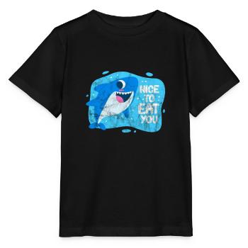 Shark Sharks Shark Fin Shark Sea Gift - Stanley/Stella MINI CREATOR Kids’ T-Shirt - black - Front - Mikhail (115cm)