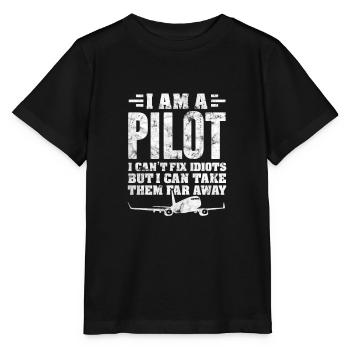 Pilot - Stanley/Stella Kinder T-Shirt MINI CREATOR  - Schwarz - Vorne - Mikhail (115cm)