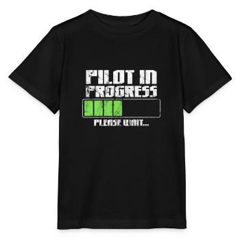 Pilot - Stanley/Stella Kinder T-Shirt MINI CREATOR  - Schwarz - Vorne - Mikhail (115cm)