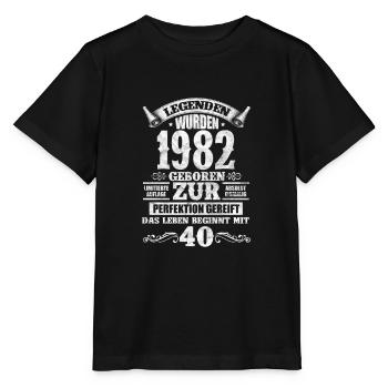 1982 - Stanley/Stella Kinder T-Shirt MINI CREATOR  - Schwarz - Vorne - Mikhail (115cm)