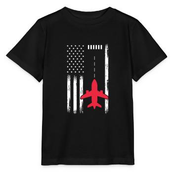 Pilot Flugzeug Fliegen Flieger Geschenk - Stanley/Stella Kinder T-Shirt MINI CREATOR  - Schwarz - Vorne - Mikhail (115cm)