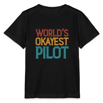 Pilot Flugzeug Fliegen Flieger Geschenk - Stanley/Stella Kinder T-Shirt MINI CREATOR  - Schwarz - Vorne - Mikhail (115cm)