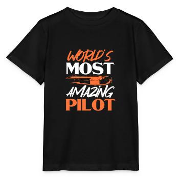 Pilot Flugzeug Fliegen Flieger Geschenk - Stanley/Stella Kinder T-Shirt MINI CREATOR  - Schwarz - Vorne - Mikhail (115cm)