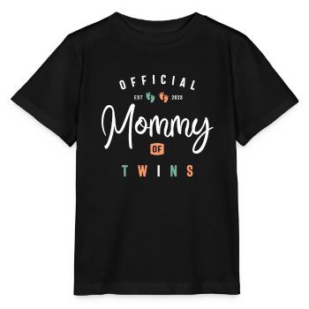 Womens Mommy of Twins New Mom To Be Expecting 2023 - Stanley/Stella MINI CREATOR Kids’ T-Shirt - black - Front - Mikhail (115cm)