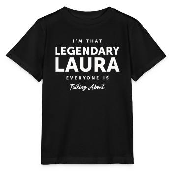Ich bin die legendäre Laura - Name Laura - Stanley/Stella Kinder T-Shirt MINI CREATOR  - Schwarz - Vorne - Mikhail (115cm)