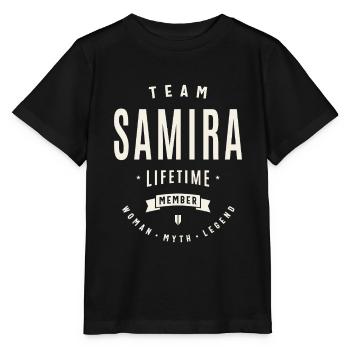 Membre à vie de l’équipe Samira Prénom amusant Samira - T-shirt bio MINI CREATOR Stanley/Stella Enfant - noir - Devant - Mikhail (115cm)