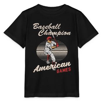 Baseball Champion Batter US Sport Gift - T-shirt bio MINI CREATOR Stanley/Stella Enfant - noir - Devant - Mikhail (115cm)