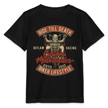 Moto Biker Lifestyle avec Skull - T-shirt bio MINI CREATOR Stanley/Stella Enfant - noir - Devant - Mikhail (115cm)