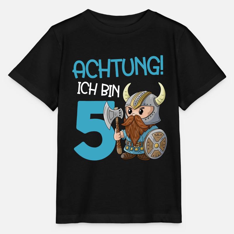5 Jahre Geburtstag Ritter 5. Geburtstag Wikinger - Stanley/Stella Kinder T-Shirt MINI CREATOR  - Schwarz