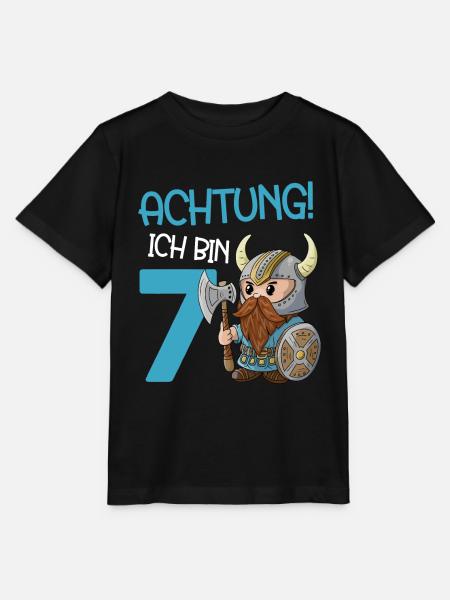 7 Jahre Geburtstag Ritter 7. Geburtstag Wikinger - Stanley/Stella Kinder T-Shirt MINI CREATOR  - Schwarz
