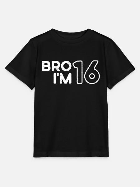 Bro I'm 16, 16 Jahre alt, 16. Geburtstag - Stanley/Stella Kinder T-Shirt MINI CREATOR - Schwarz