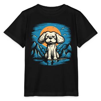 Petit chien triste - T-shirt bio MINI CREATOR Stanley/Stella Enfant - noir - Devant - Mikhail (115cm)