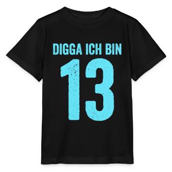 Blue Digga J’ai 13 ans garçon 13ème anniversaire - T-shirt bio MINI CREATOR Stanley/Stella Enfant - noir - Devant - Mikhail (115cm)