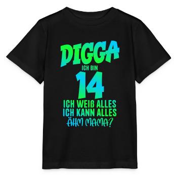 14. Geburtstag Digga ich bin 14 Ich Kann Alles - Stanley/Stella Kinder T-Shirt MINI CREATOR  - Schwarz - Vorne - Mikhail (115cm)