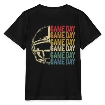 Retro Football Gameday American Football - Stanley/Stella MINI CREATOR Kids’ T-Shirt - black - Front - Mikhail (115cm)