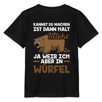 Wombat Würfel Kot - Stanley/Stella Kinder T-Shirt MINI CREATOR  - Schwarz - Vorne - Mikhail (115cm)