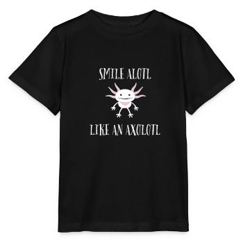 SMILE ALOTL LIKE AXOLOTL - funny fan art - Stanley/Stella MINI CREATOR Kids’ T-Shirt - black - Front - Mikhail (115cm)