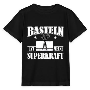 Basteln ist meine Superkraft - Stanley/Stella Kinder T-Shirt MINI CREATOR  - Schwarz - Vorne - Mikhail (115cm)