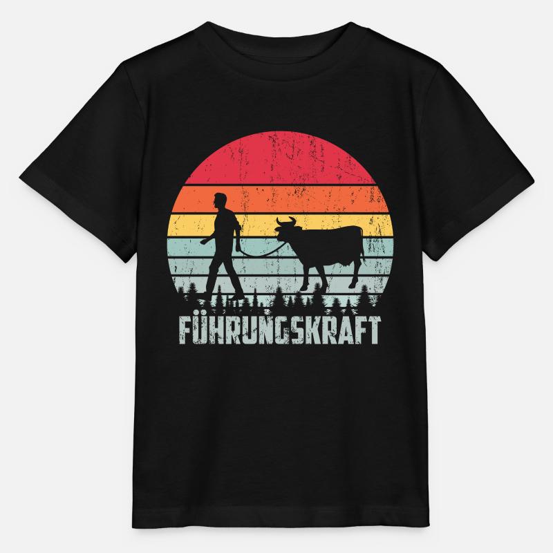 FÜHRUNGSKRAFT KUH - Stanley/Stella Kinder T-Shirt MINI CREATOR  - Schwarz