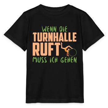 WENN DIE TURNHALLE RUFT MUSS ICH GEHEN - Stanley/Stella Kinder T-Shirt MINI CREATOR  - Schwarz - Vorne - Mikhail (115cm)