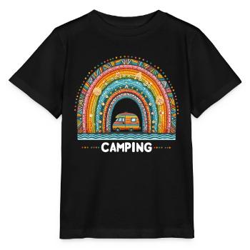 Rainbow Camping Tentes Holiday Time Out Caravane - T-shirt bio MINI CREATOR Stanley/Stella Enfant - noir - Devant - Mikhail (115cm)