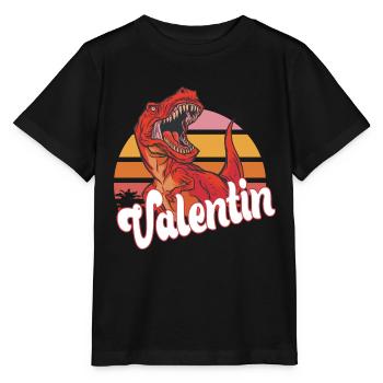 VALENTIN - Schöner Jungen Name mit T-REX Dino - Stanley/Stella Kinder T-Shirt MINI CREATOR  - Schwarz - Vorne - Mikhail (115cm)