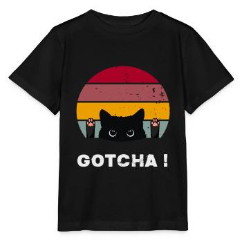 Vintage Cats Retro Gotcha Cat’s Paws Cat - T-shirt bio MINI CREATOR Stanley/Stella Enfant - noir - Devant - Mikhail (115cm)