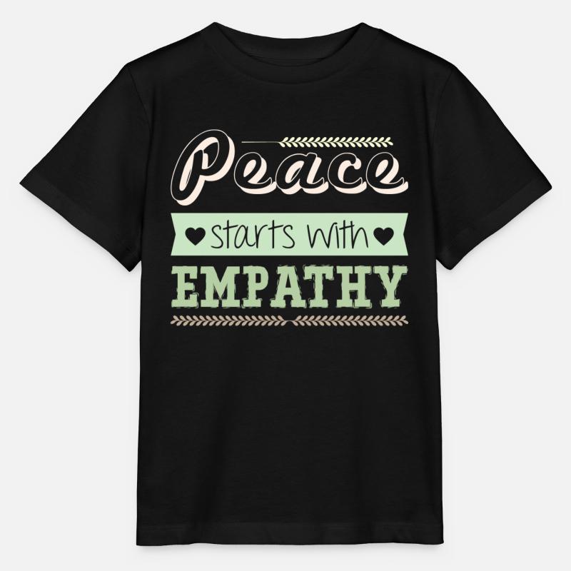 Peace starts with Empathy - Stanley/Stella Kinder T-Shirt MINI CREATOR  - Schwarz
