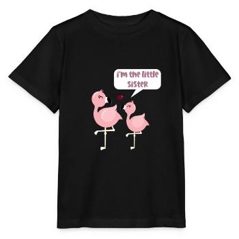 Kleine Schwester Flamingo - Stanley/Stella Kinder T-Shirt MINI CREATOR  - Schwarz - Vorne - Mikhail (115cm)